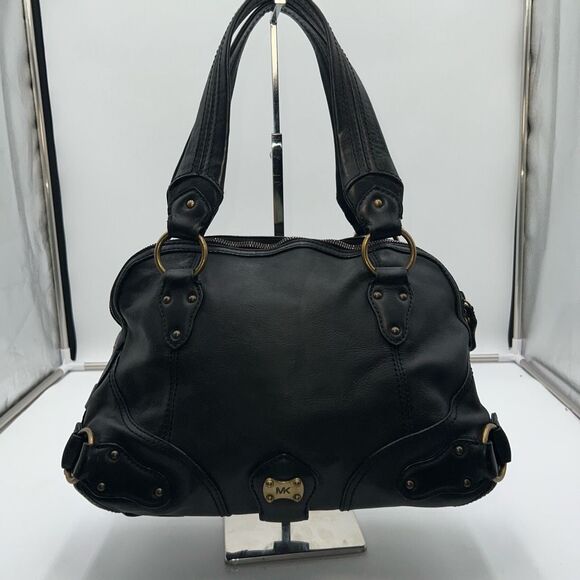 MICHAEL KORS Black Soft Genuine Pebble Leather Handbag with Dust Bag - Picture 1 of 15